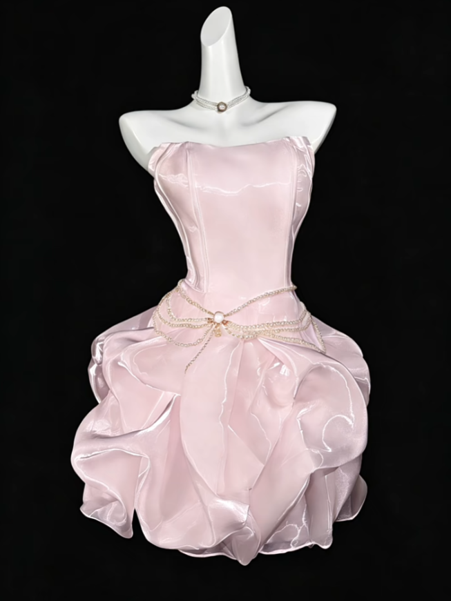 Unique Ball Gowns Strapless Lilac Short Mini Party Cocktail Homecoming Dresses N4353