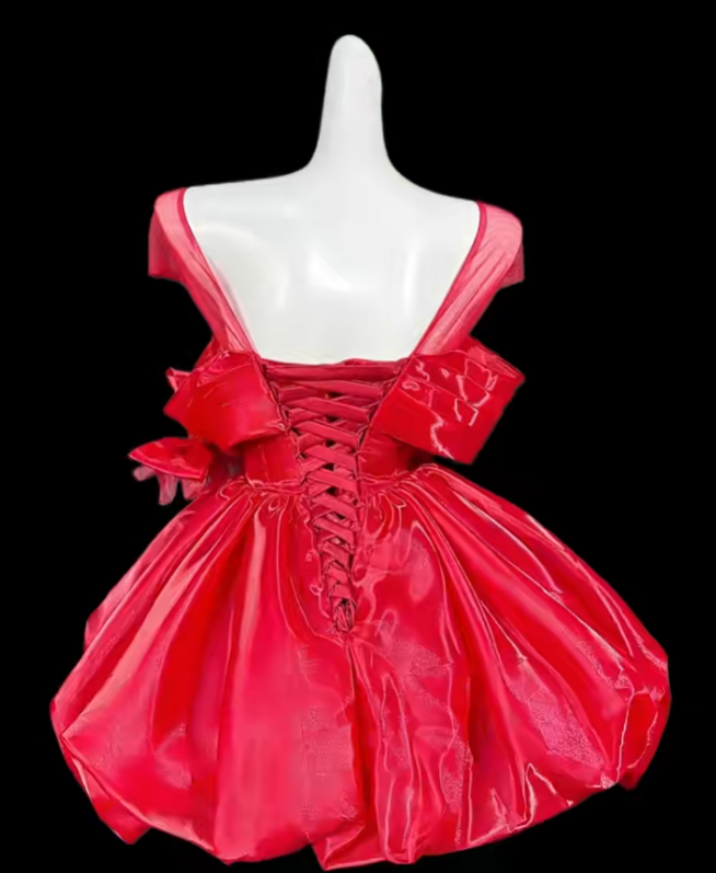 Sweet Ball Gown Off The Shoulder Blue Short Mini Party Birthday Cocktail Homecoming Dresses N4345