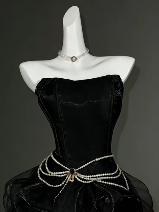 Unique Ball Gowns Strapless Little Black Dress Short Mini Party Cocktail Homecoming Dresses N4350