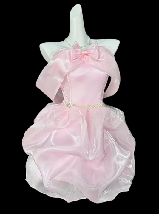 Unique Ball Gowns Off The Shoulder Pink Short Mini Party Cocktail Homecoming Dresses N4362