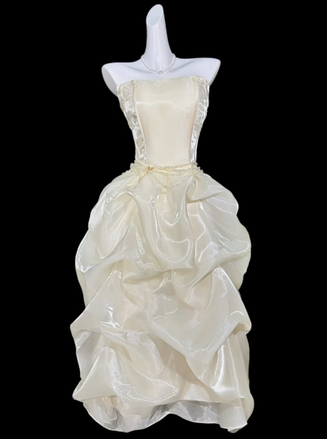 Sweet Ball Gown Strapless Middle Tea Length Party Cocktail Homecoming Dresses N4369