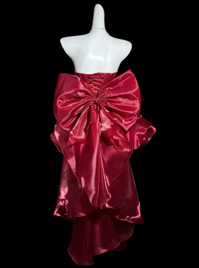 Pretty Ball Gown Strapless Short Mini Burgundy Graduation High School Party Cocktail Homecoming Dresses N4371