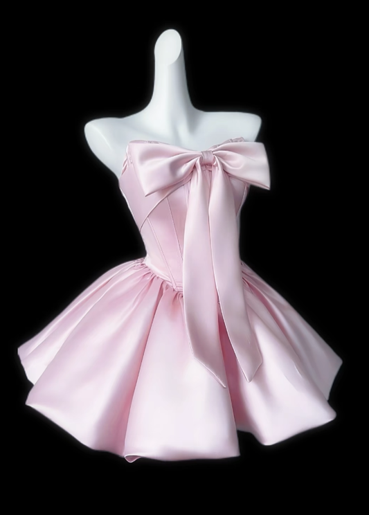 Elegant Ball Gown Strapless Sleeveless Pink Mini Senior Inspo Graduation Short Homecoming Dresses N4703