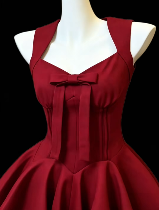 Modest Ball Gown Sweetheart Burgundy Satin Mini Senior Short Hoco Gown High School Homecoming Dresses N4707