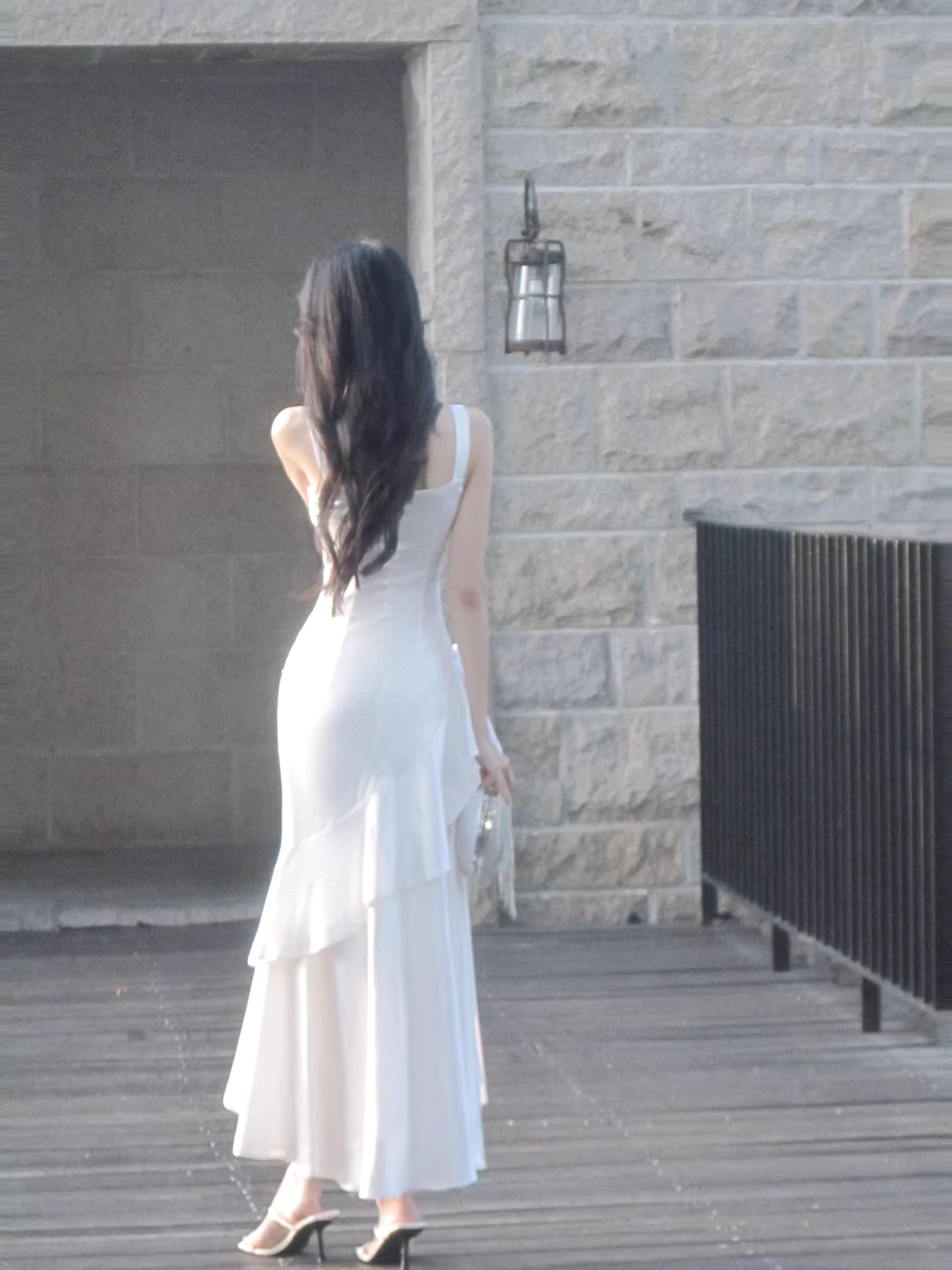 Modest Mermaid Square Neck White Satin Party Evening Night Dresses For Women Inspiration Long 18th Birthday Outfits AB2492