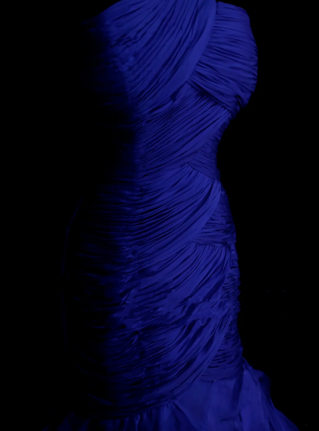 Mermaid One Shoulder Royal Blue Tulle With Pleated Ruched Long Prom Dresses Party Dress For Women OB002