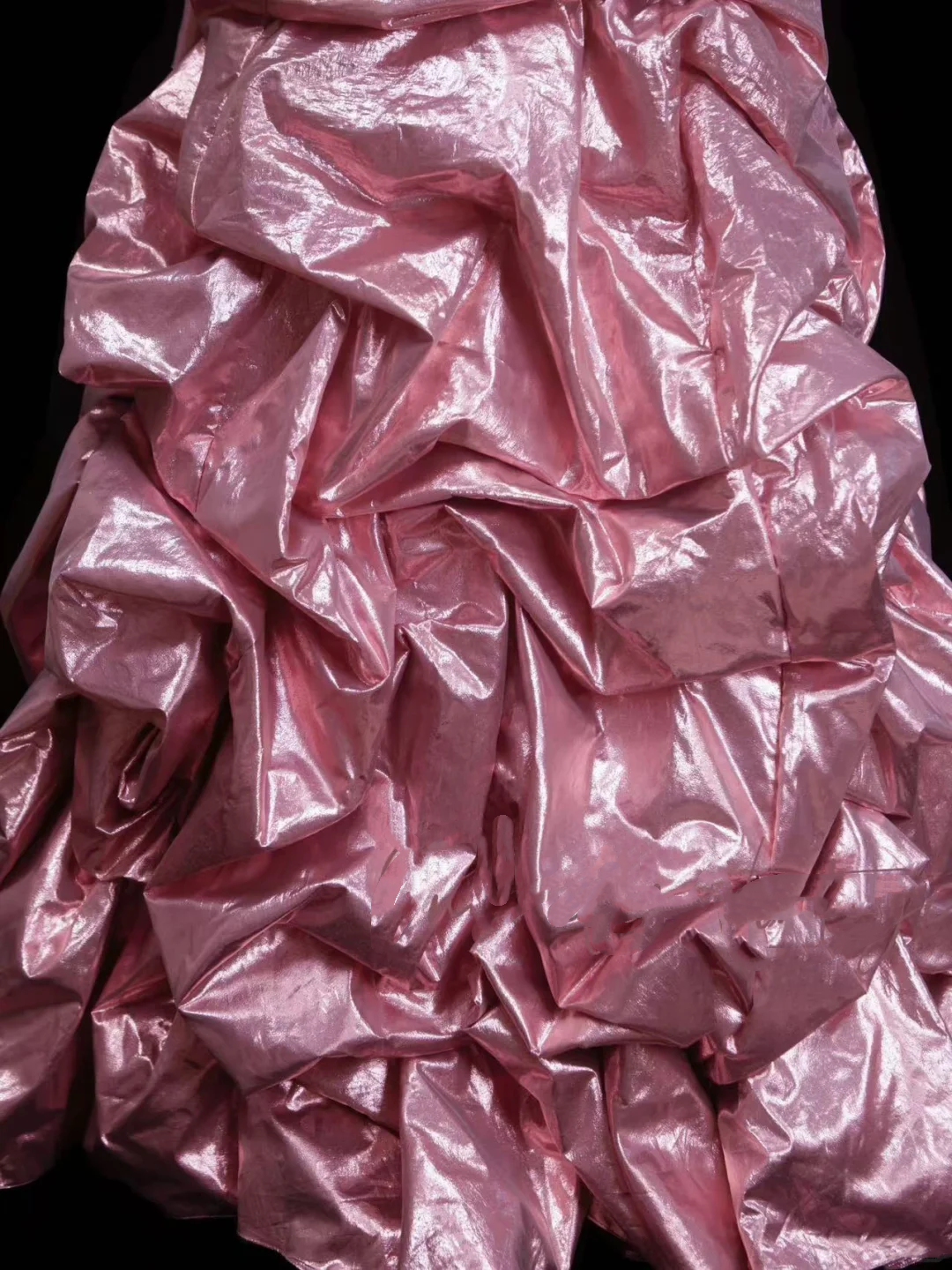 Classy Ball Gown Sweetheart Pink Organza With Beadings Layered Long Prom Dresses Trendy Party Dress For Women OB022