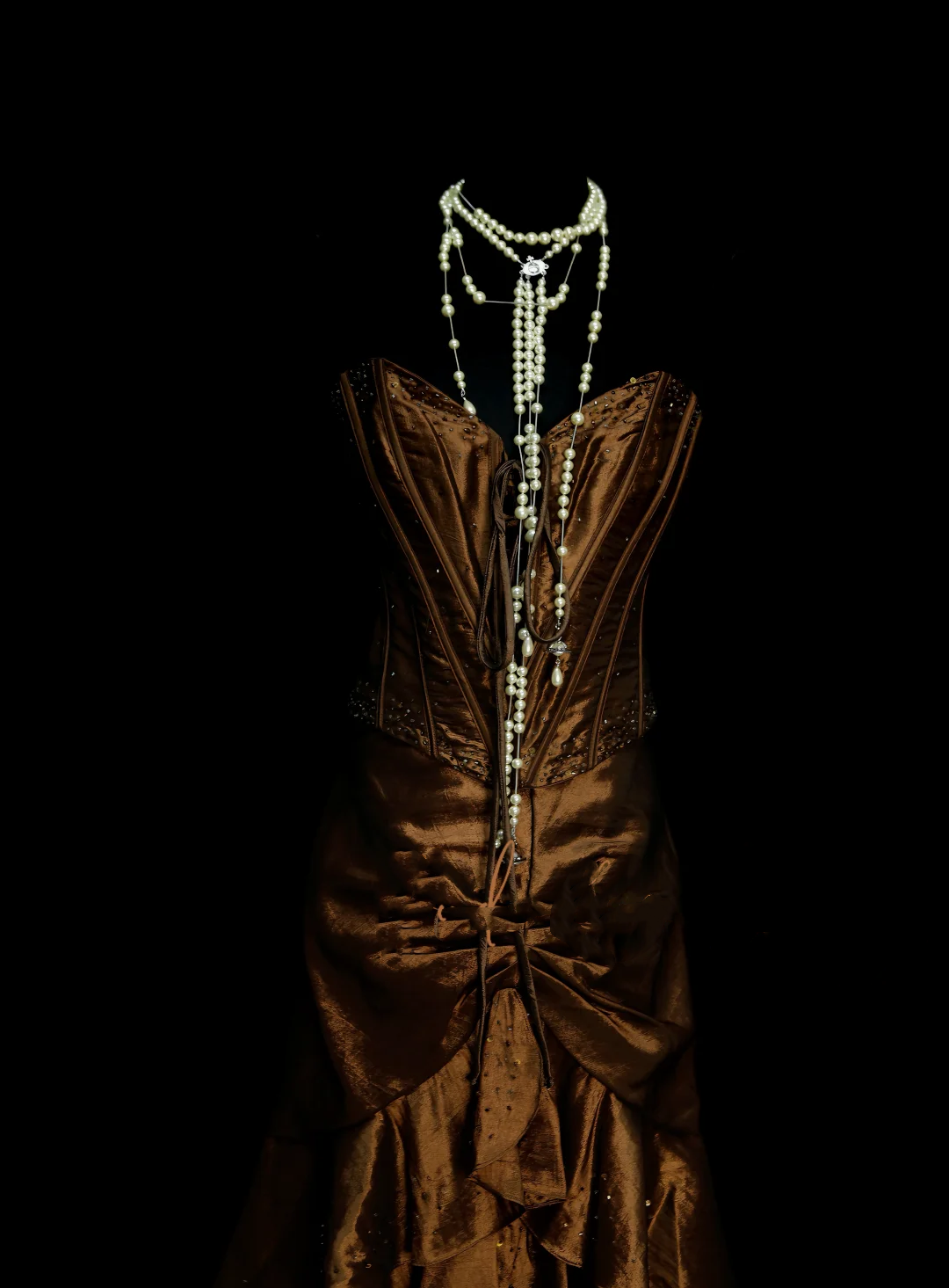 Vintage Mermaid Sweetheart Brown Long 70s Prom Dresses Formal Gowns Inspo Evening Outfit OB042