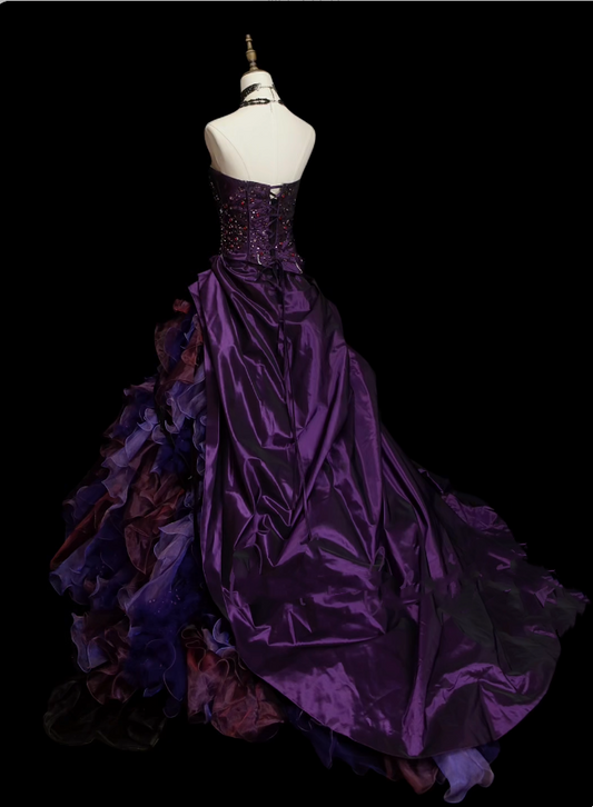 Vintage Ball Gown Strapless Purple Sweet 16 Dresses Quinceanera Dress Long 15 Vestidos De Fiesta N1323