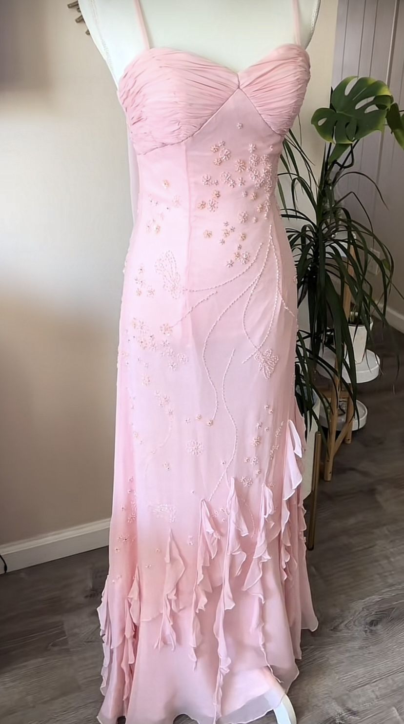 Retro Mermaid Spaghetti Straps Pink Chiffon Prom Dresses Formal Dress 18th Birthday Outfits Prom Gown RA018