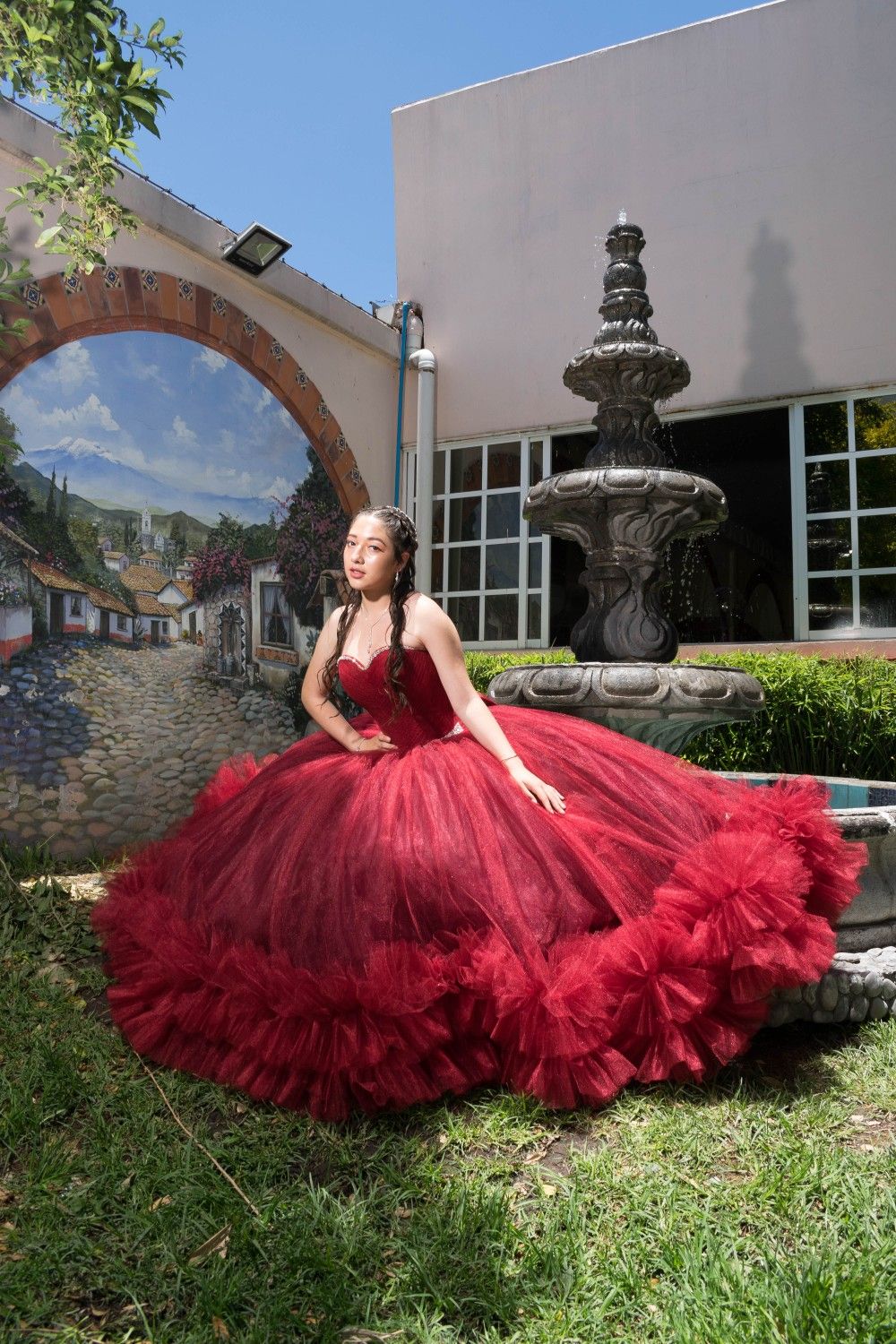 Charming Ball Gown Sweetheart Burgundy Long Quinceanera Dress Sweet 15 – RubyFashionDress