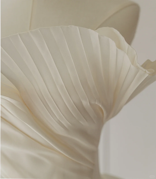 Modest Ball Gown Strapless Fitted Satin Corset Pleated Wedding Dress Styles Long Bridal Gown Wedding Gowns RB1107