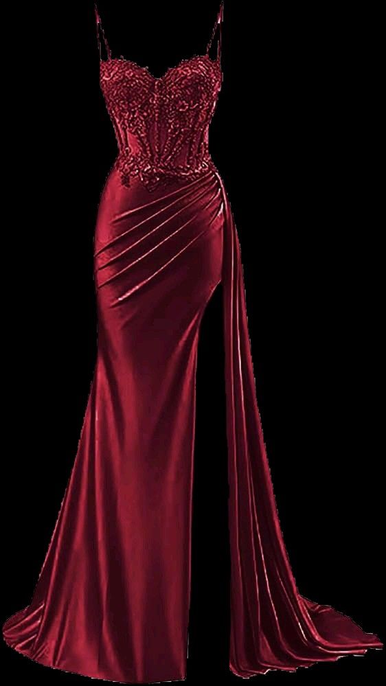 Modest Mermaid Spaghetti Straps Burgundy Slit Lace Prom Dresses Long P – RubyFashionDress