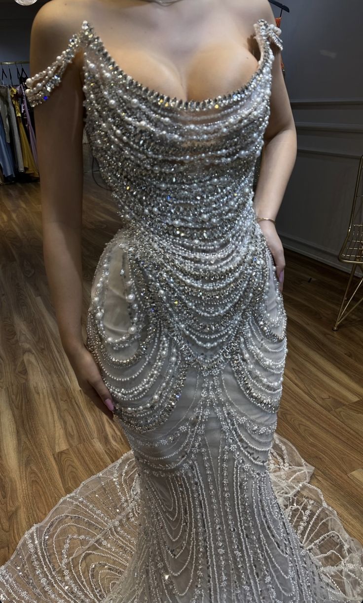 wedding dresses with bling corset Romantic Mermaid Off The Shoulder Fitted White Sequin Beads Wed – RubyFashionDress The rich US Size:S sa_rr_25 After Six Evergreen Lux