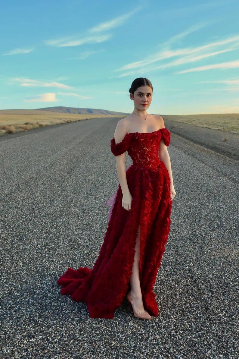 birthday dresses to impress Charming A Line Off The Shoulder Red Tulle Lace Long Prom Impr – RubyFashionDress Women's size:4 black sparkle gown Zendaya Goes Pantsless in night elegance