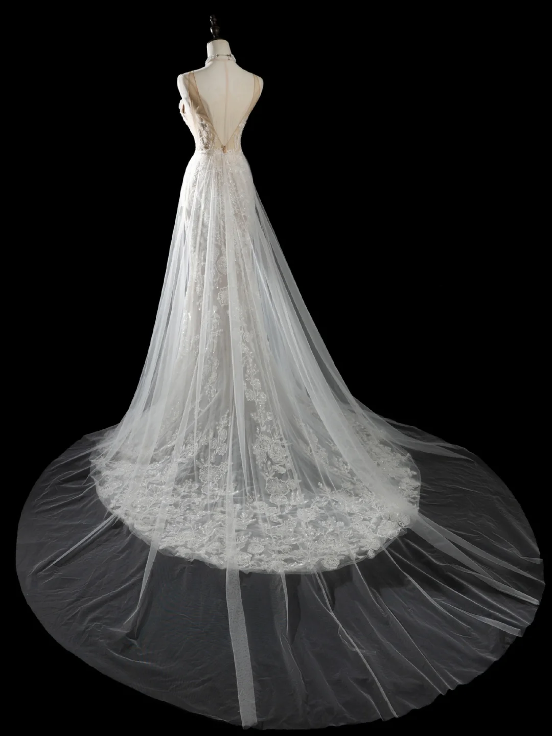 Vintage Mermaid Spaghetti Strap Sleeveless Sequin Lace Fitted Beaded Long Wedding Dress Bride Gown Wedding Dresses RB1879