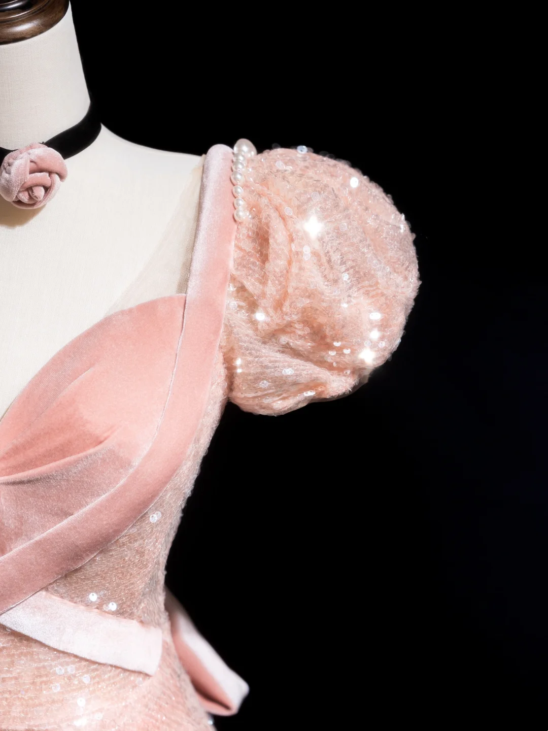 Retro A Line Sweetheart Blush Pink Velvet Sequin Long Prom Dresses Impress 18th Birthday Outfits Prom Gown RB1870