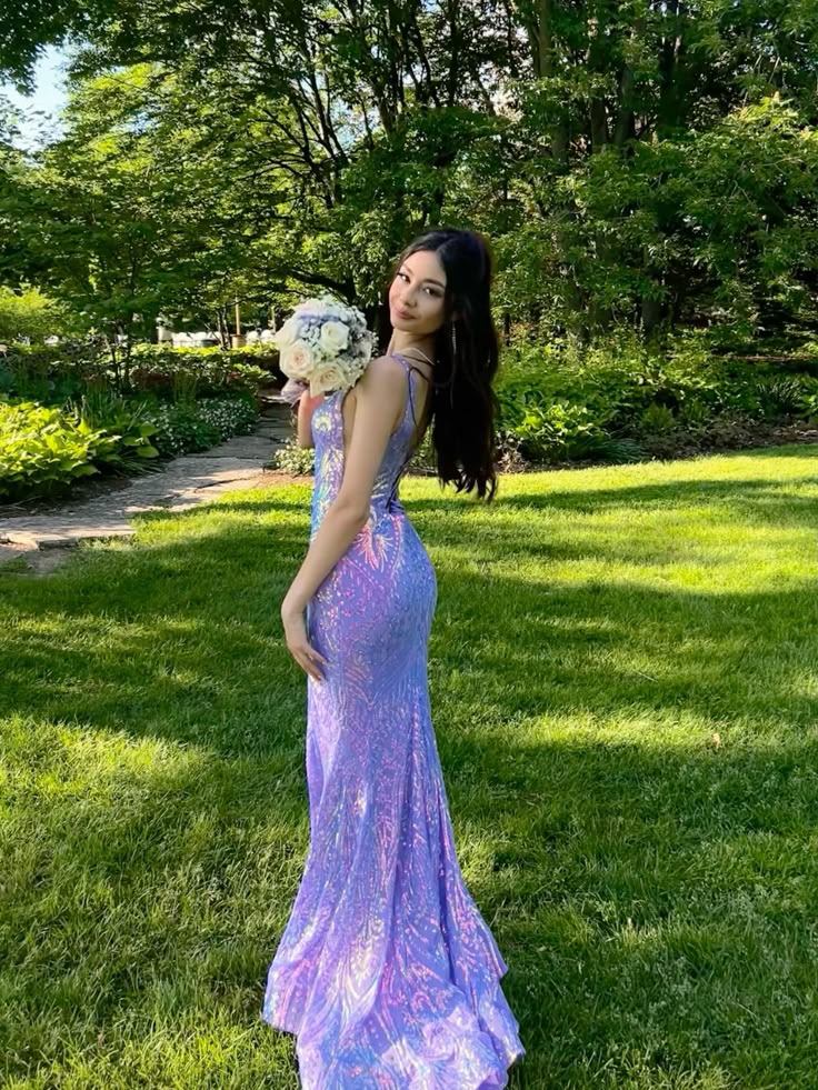 mermaid dresses for teens Fancy V Neck Lilac Sequin Long Prom Formal D – RubyFashionDress RD-04.22.25 within 16 days Chic Side Slit Prom Color:Blush Nude ($118.66)