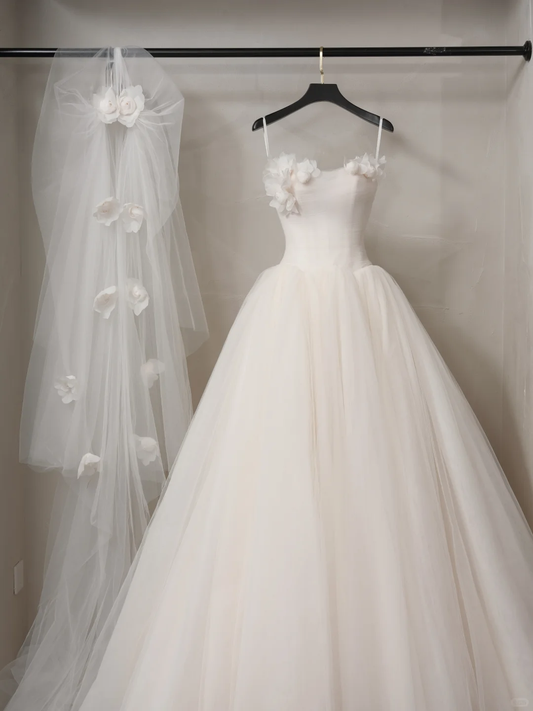 Ethereal Ball Gown Strapless Fitted Corset Long Sleeves Wedding Dress Bride Gowns Wedding Dresses RB2058