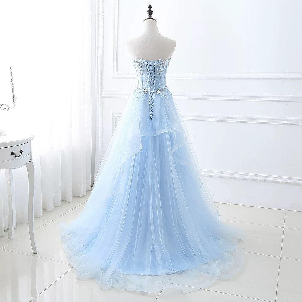 Classy Ball Gown Sweetheart Yellow Tulle Prom Dresses Inspo For Teens Formal Dress Party Outfits Prom Gowns RB2181