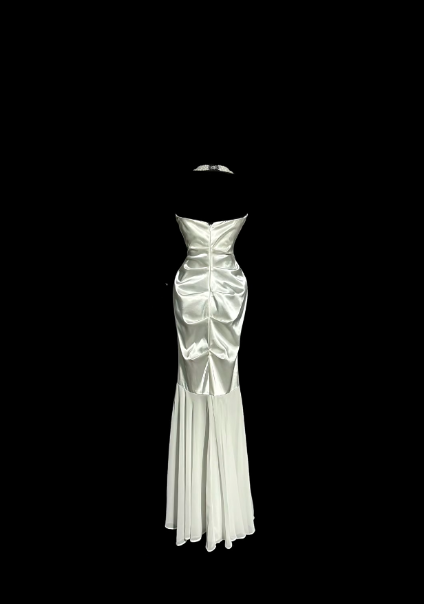 Charming Prom Dresses Mermaid White Sweetheart With Ruffled Long Evening Outfits N3429