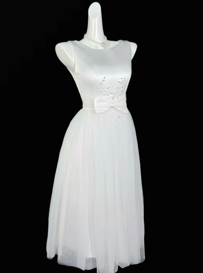 Simple A Line Scoop White Knee Length University Ideas Homecoming Outfits Inspo Senior Hoco Court Dresses RB7041