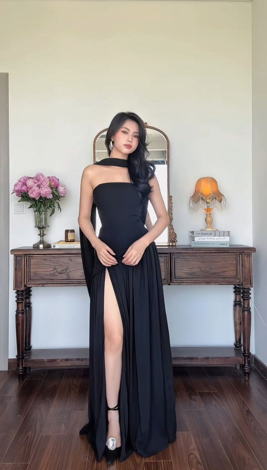 Elegant A line Strapless Black Senior Aesthetic Prom Dresses Prom Gowns Birthday Outfits Graduation Dress RB767