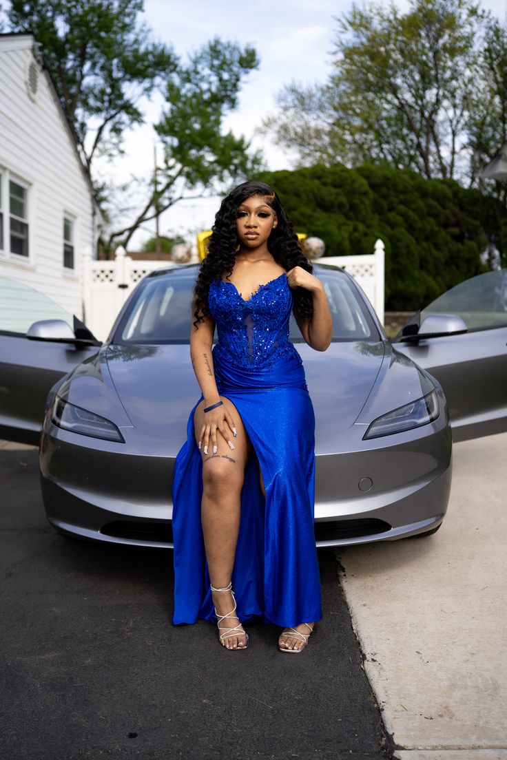 Elegant Mermaid Sweetheart Royal Blue Lace Slit Prom Dresses Party Dress 21st Birthday Outfits Senior Graduation Dress RB923