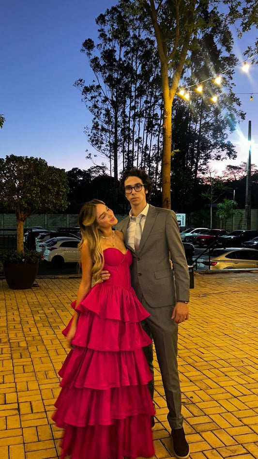 Cute Ball Gown Sweetheart Hot Pink Prom Dresses Long Party Dress 18th Birthday Outfit Graduation Dress RB976