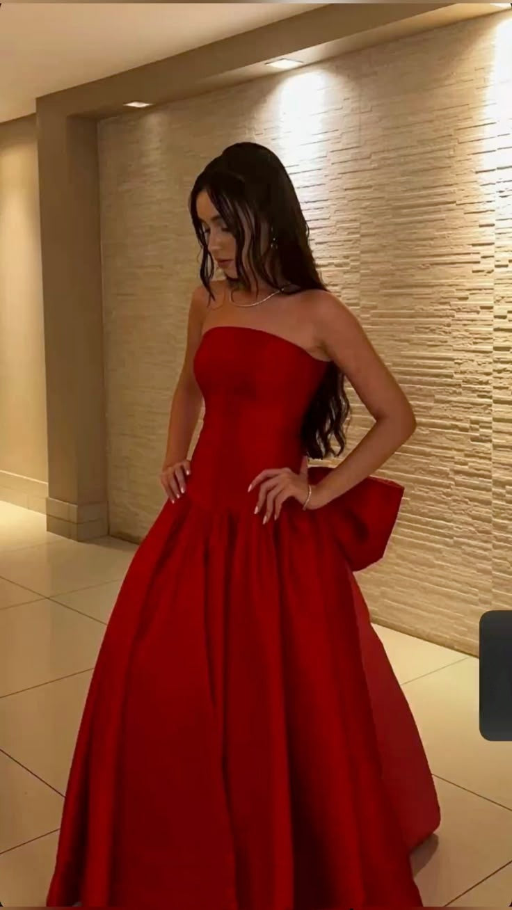Ethereal Ball Gown Strapless Burgundy Satin Prom Dresses Long Party Dress 18th Birthday Outfit Graduation Dress RB990