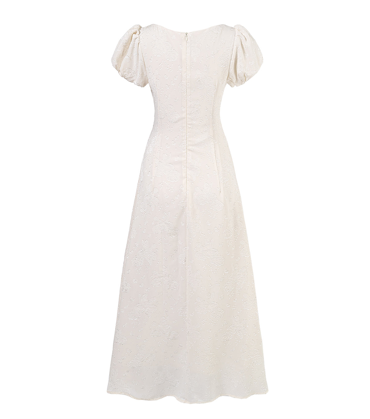 French Style White Square Neck Short Sleeve A-Line Dress RF0572