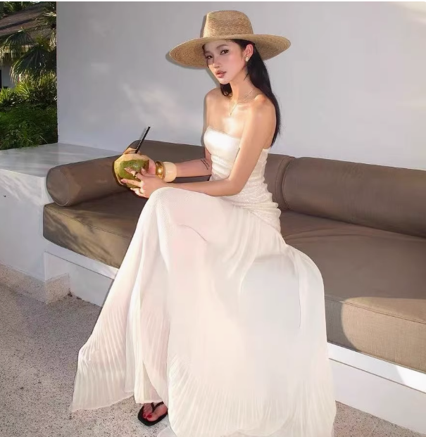 Gorgeous White Strapless Sheath Birthday Dress RF0793