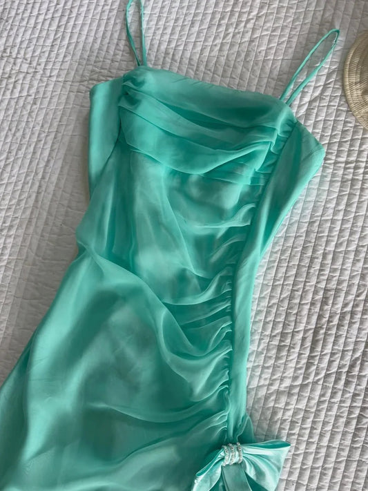 Stunning Tiffany Blue Spaghetti Straps Sheath Tulle Short Party Dresses RF0871