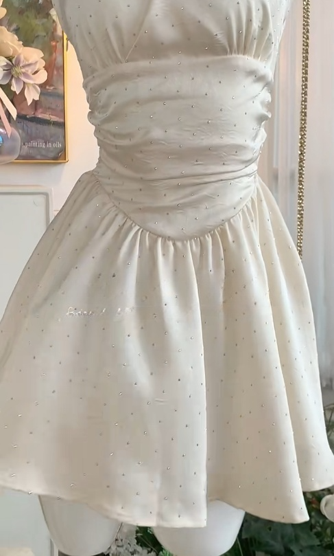 Gorgeous Apricot Halter A-Line Satin Short Party Dresses Sweet 16 Birthday Dress RF0884