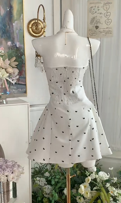 Fashion White Halter A-Line Satin Short Dress for Party RF0906