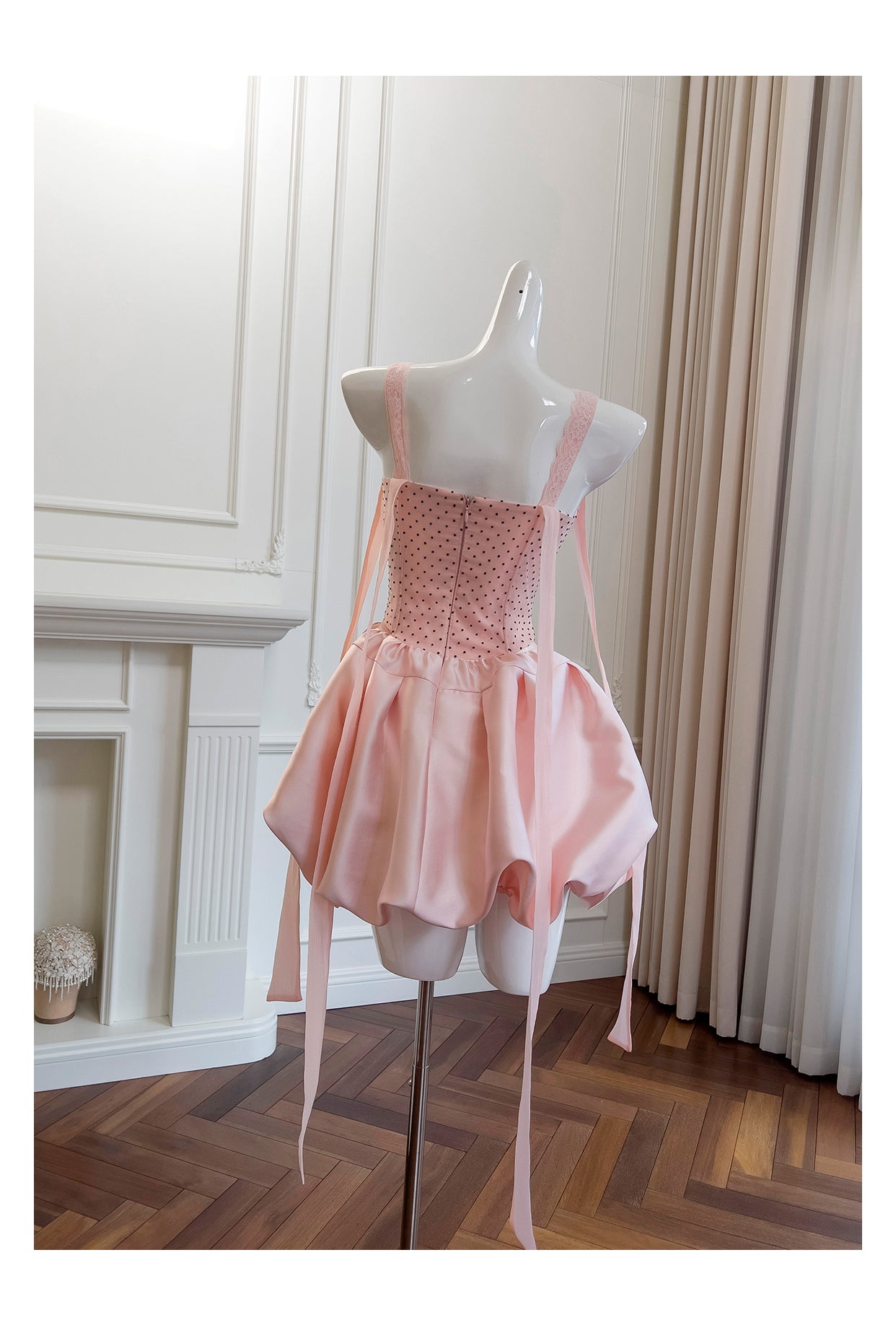 Stunning Pink Satin Spaghetti Strap Corset Short Party Dress Sweet 16 Dress RF0984