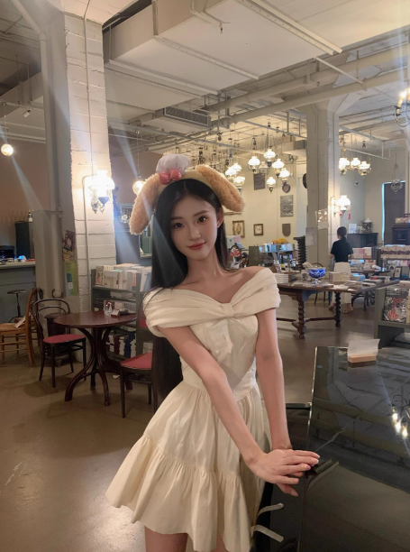 Sweet White A-Line Off Shoulder Short Homecoming Dress, Outdoor Party Dress with Bow RF0990
