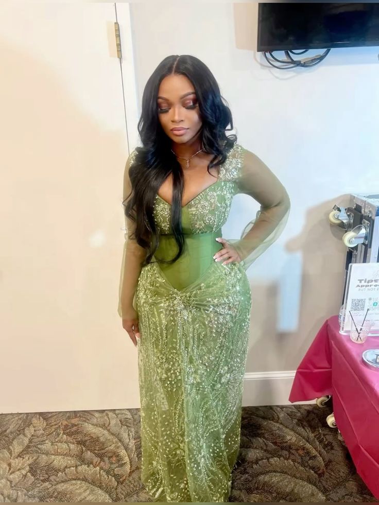 Prom Dress Sexy Mermaid Mint Green Satin With Ruffled Sequined Long Graduation Dance Night Party Dresses RC1031
