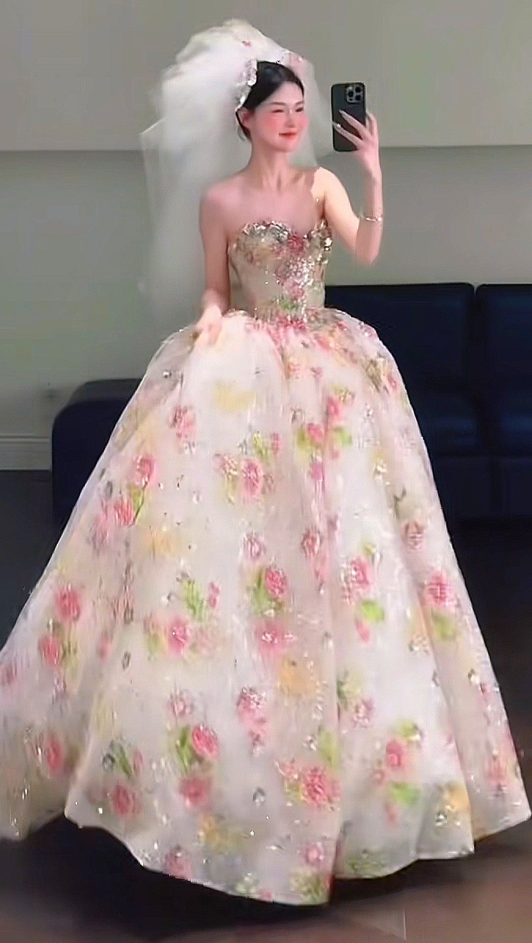 Cute Ball Gown Strapless Pink Lace Long Floor Length Prom Dress With Beads Inspiration Prom Dresses AB113