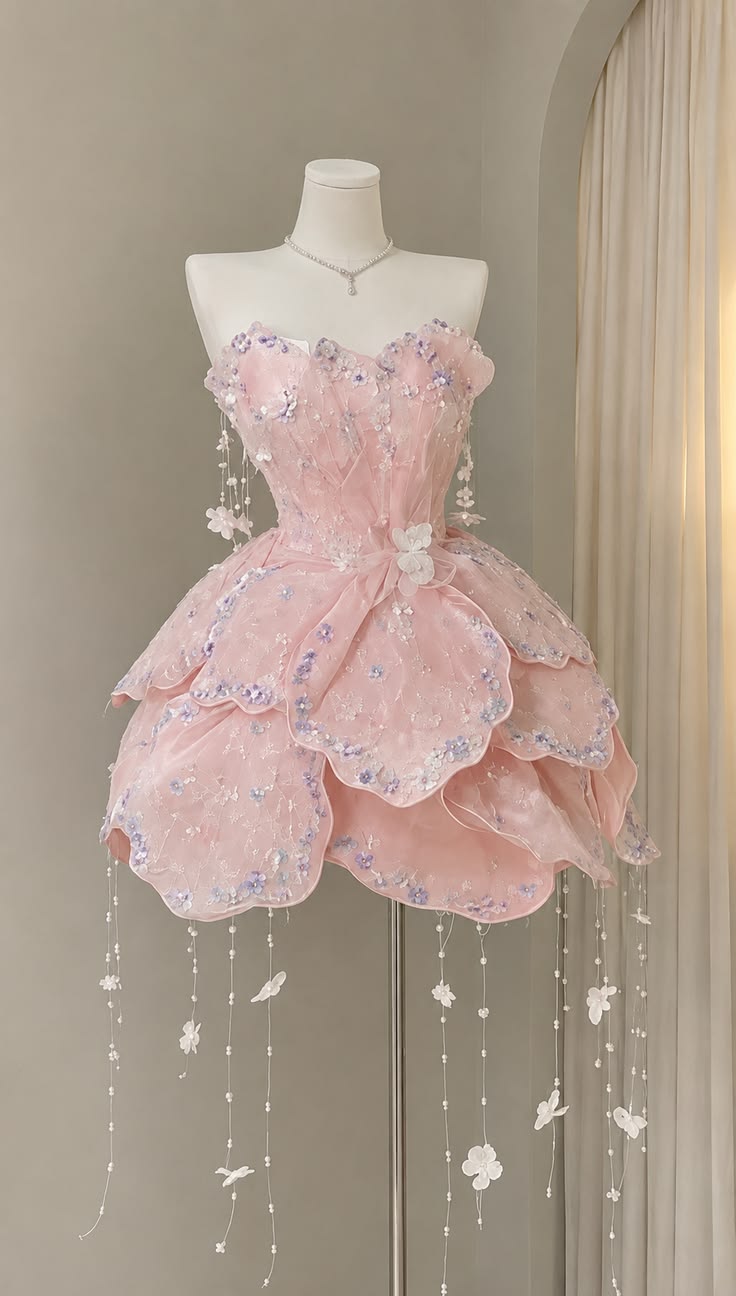 Chic Ball Gown Sweetheart Pink With Flowers Mini Homecoming Dress Inspo Short Graduation Dresses RB6884