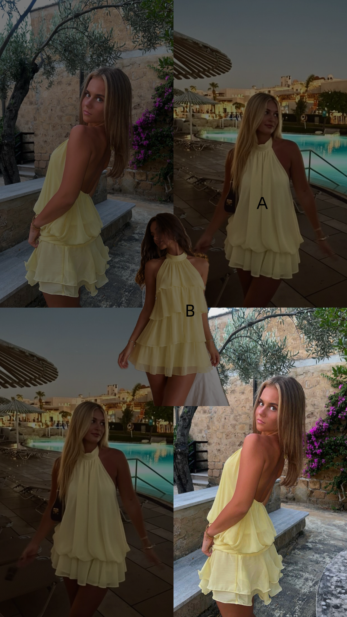 Simple A line Yellow Chiffon Birthday Outfits Mini Party Gown inspo Short Cocktail Hoco Dresses RB6087