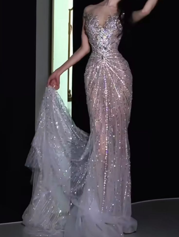 Elegant Mermaid Sweetheart Sequined Long Prom Dresses Inspiration Party For Outfits Every Occasion Formal Gown RB8951