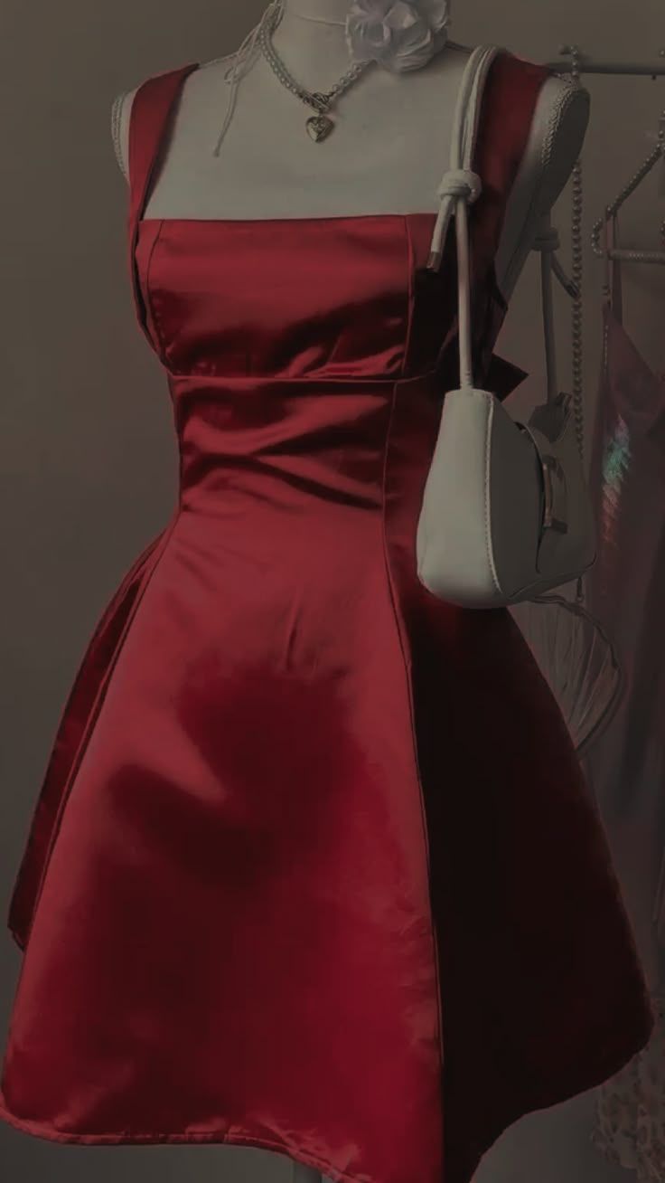 Flirty Short Homecoming Dresses A line Square Neck Red Satin Semi Formal Graduation Mini Hoco Outfit RB4629