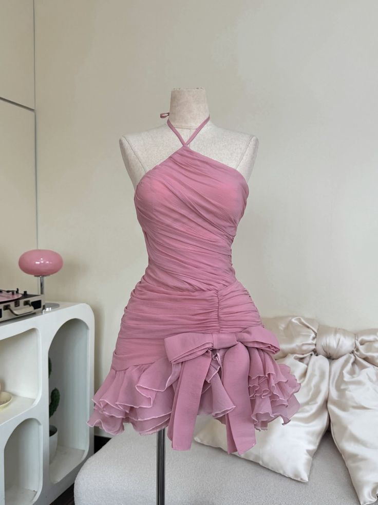 Unique Homecoming Dresses Outfit inspo Sheath Halter Chiffon For Girls 16th Birthday Cocktail Dress Ideas Outfits RB8192