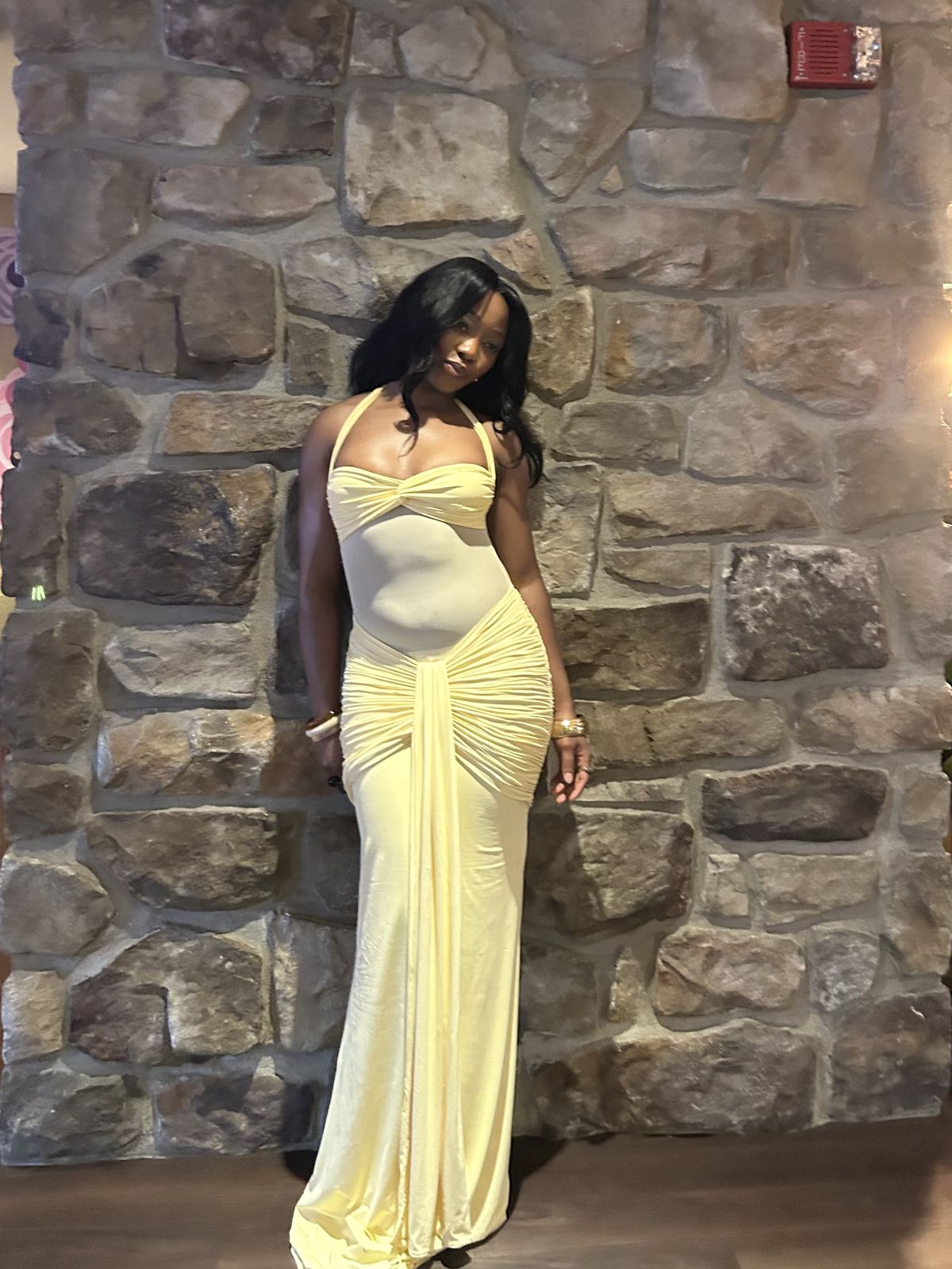 Elegant Mermaid Spaghetti Straps Yellow Chiffon Long Prom Dresses For Teens Evening Outfits Graduation Formal Dress N1094