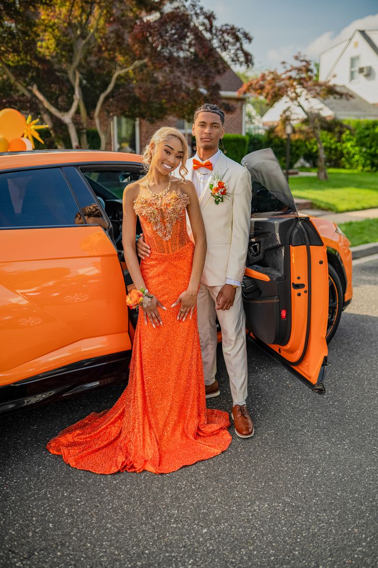 Prom Dress Sexy Mermaid Sweetheart Orange Sequined Beaded Floor Length For Women Graduation Party Dress RC1069
