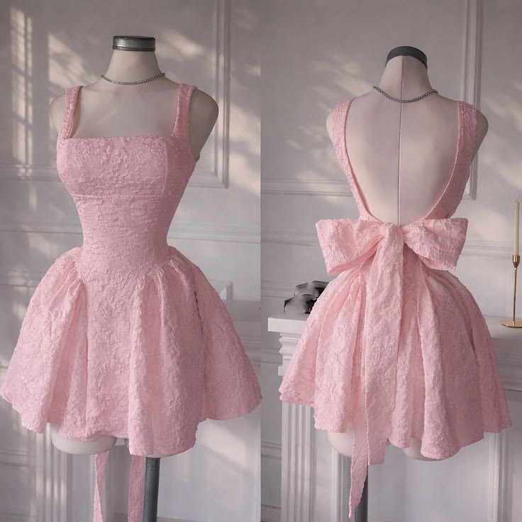 Lovely Ball Gown Square Neck Pink Lace Short Party Dresses Homecoming Dress Cocktail Gown RB8961