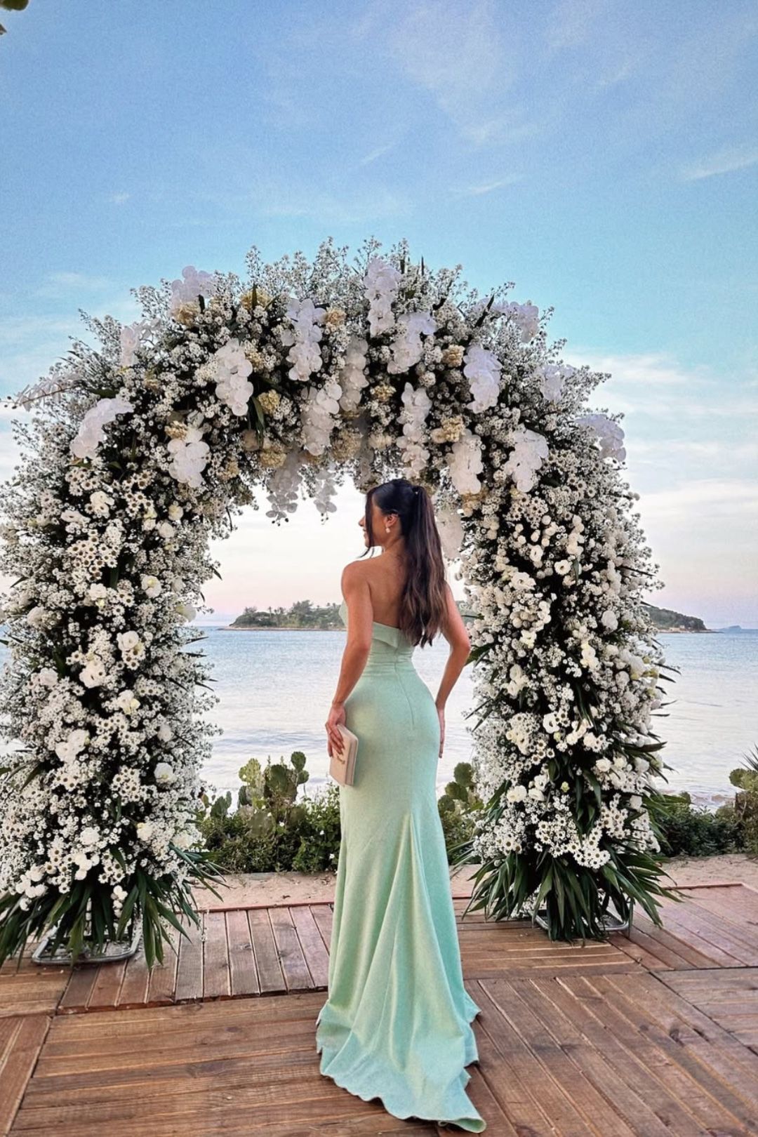 Elegant Mermaid Strapless Mint Green Sleeveless Prom Dress Long Prom Gown AB213