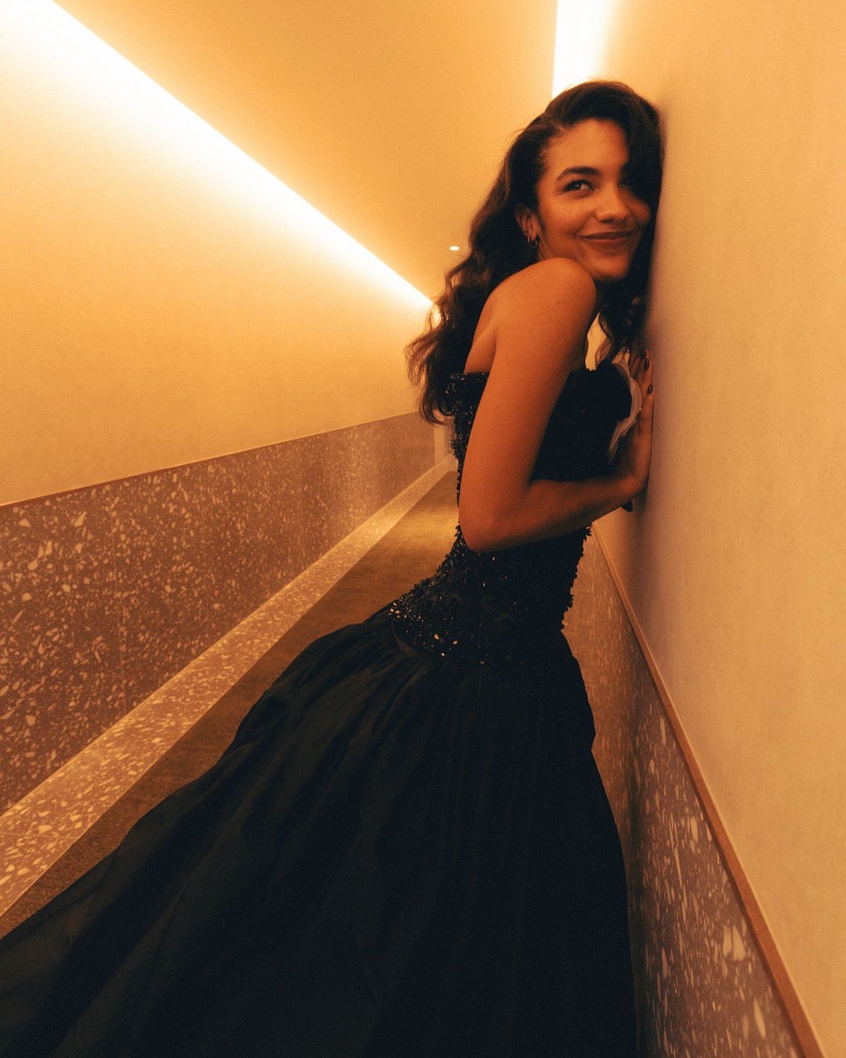 Shinning Mermaid Strapless Black Tulle Sequin Long Prom Dress Fashion Aesthetic For Senior Teens Formal Dresses Party Outfits Prom Gown AB1154
