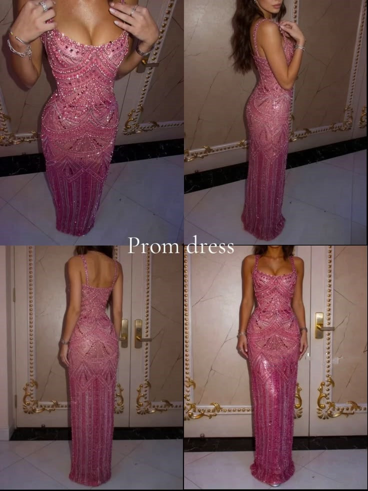 Dreamy Orange Sequin Spaghetti Strap Sleeveless Prom Dresses Mermaid Sheath With Gem Beading For Women N4052